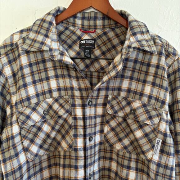 Outdoor Research Mens Size M Feedback Flannel Twill Shirt Plaid UPF 50 Gorpcore - Picture 4 of 11